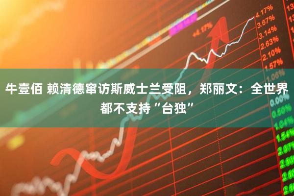 牛壹佰 赖清德窜访斯威士兰受阻，郑丽文：全世界都不支持“台独”